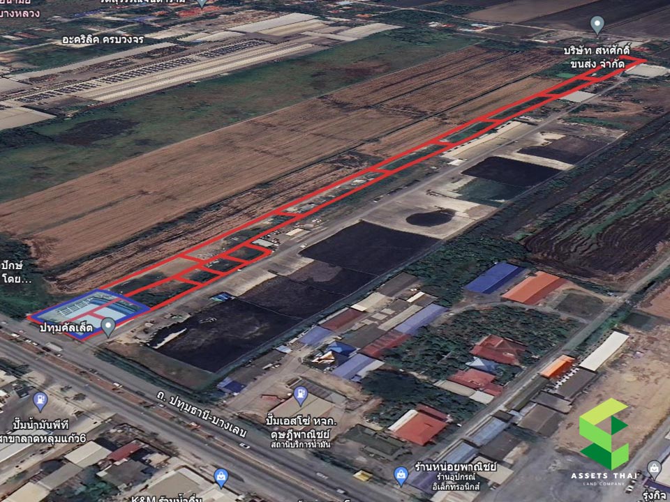 Land for sale, purple layout, Khu Bang Luang Subdistrict, Lat Lum Kaeo, Pathum Thani, suitable for a factory.